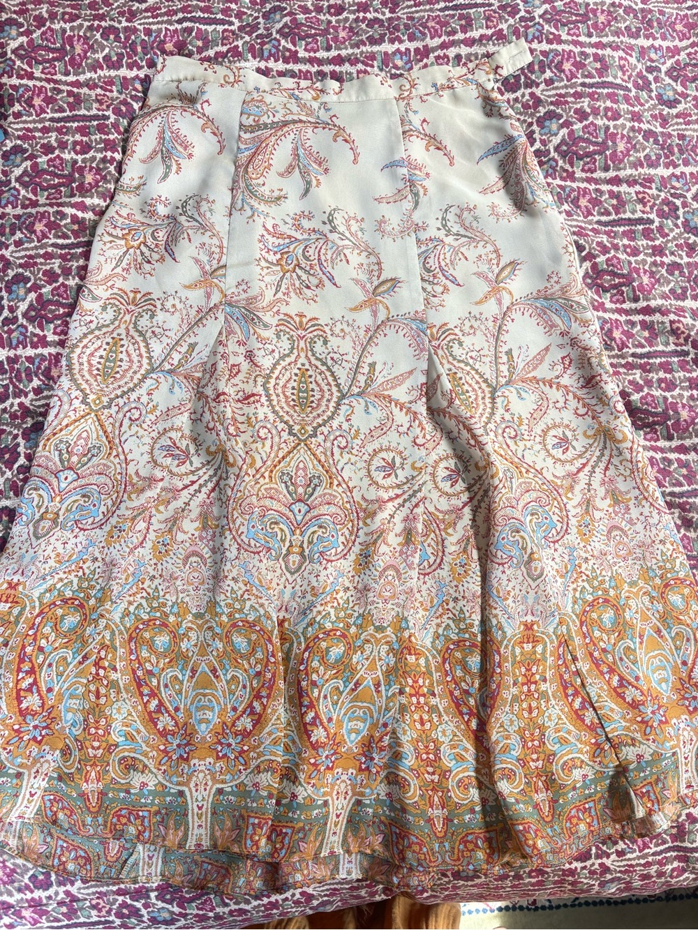 Coldwater Creek Cream Paisley Skirt